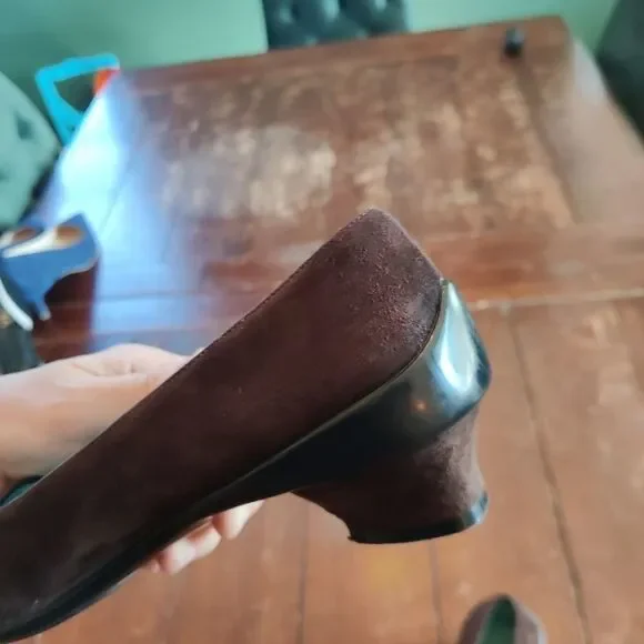 salvatore Ferragamo boutique vintage 90s brown suede loafers size 7 - Picture 5 of 9